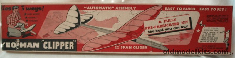 Yeoman-A A Hales Ltd Yeoman Clipper - 22 inch Wingspan Glider plastic model kit